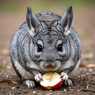 Chinchilla Eating Apple