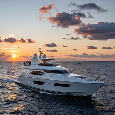 Luxury Yacht at Sunset