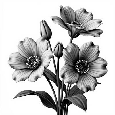 Black and White Flower Bouquet