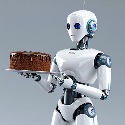 Robot Serving Chocolate Cake