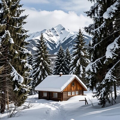 Snowy Mountain Cabin
