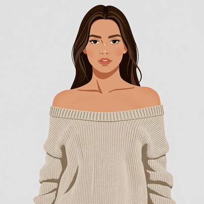 Woman in off-shoulder sweater
