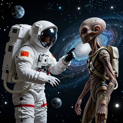 Chinese Astronaut Meets Alien