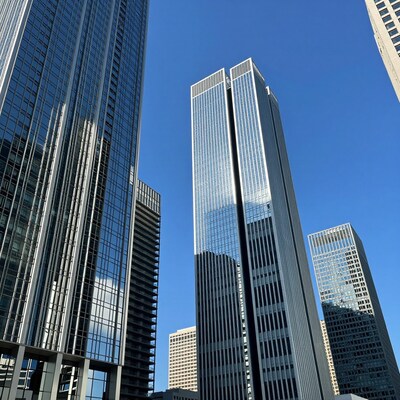 Modern Skyscrapers Against Blue Sky