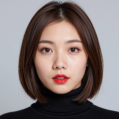 Asian woman with bob haircut