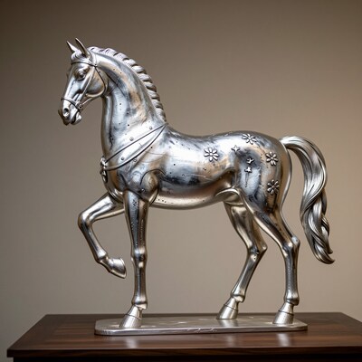 Silver Horse Statue
