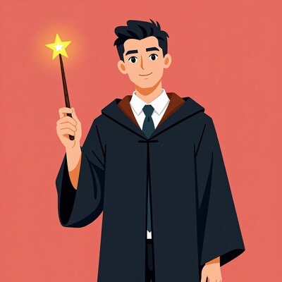 Wizard Graduate with Wand