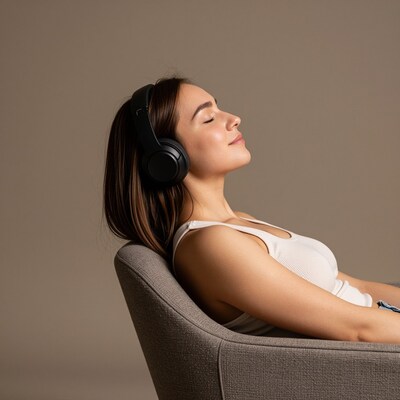 Woman Relaxing with Headphones
