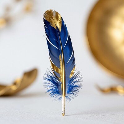 Blue and Gold Feather
