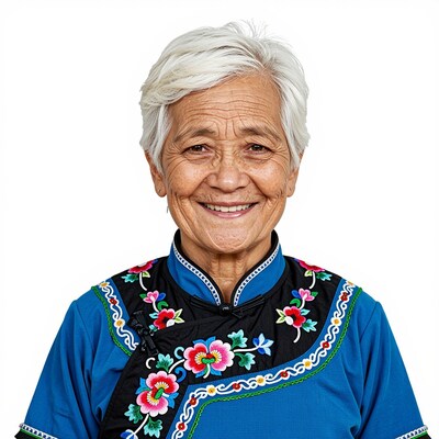 Smiling Elderly Chinese Woman