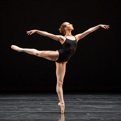 Ballerina in arabesque pose