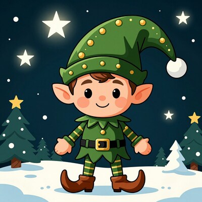 Cartoon Christmas Elf