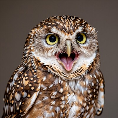 Surprised Burrowing Owl