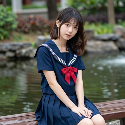 Japanese girl in sailor uniform