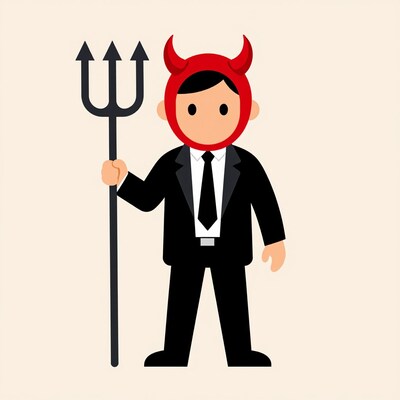 Devil businessman with trident