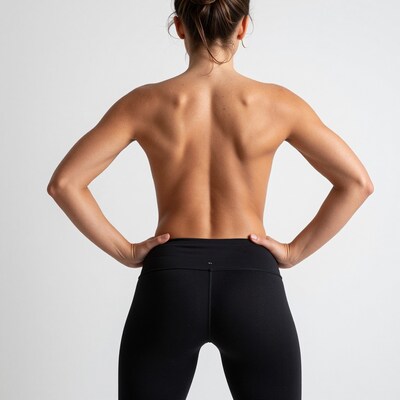 Woman showing toned back