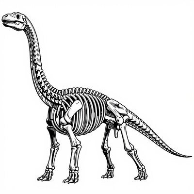 Brontosaurus skeleton illustration