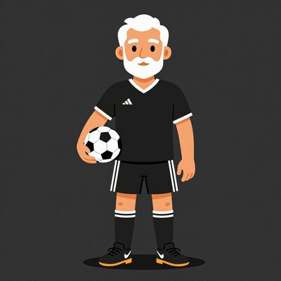 Elderly man soccer player