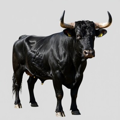 Black Bull with Horns