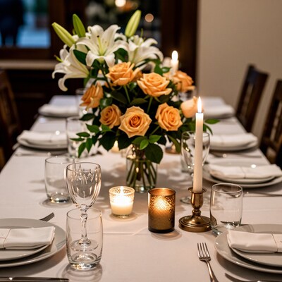 Elegant Dinner Table Setting