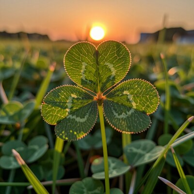 Four Leaf Clover at Sunset