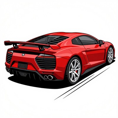 Red sports car illustration