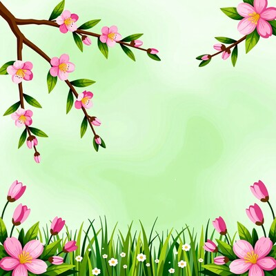Pink Cherry Blossom Branches