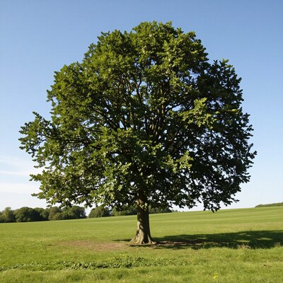 Large Oak Tree in Field