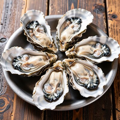 Fresh Oysters on Plate