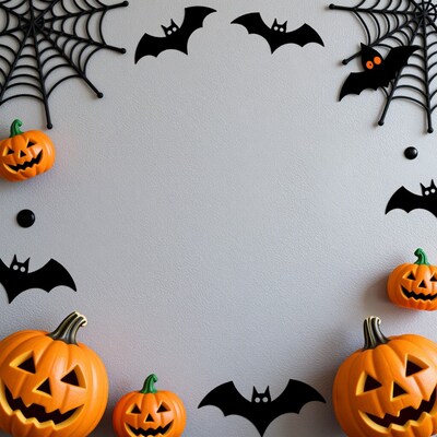 Halloween Pumpkins and Bats