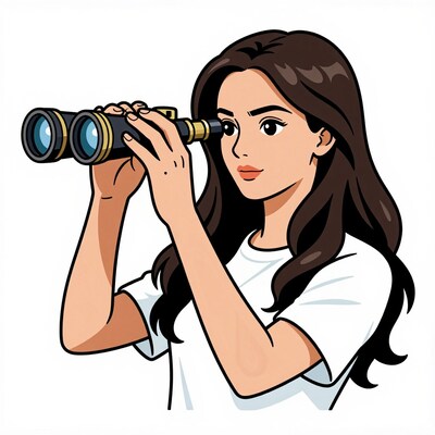 Woman with binoculars