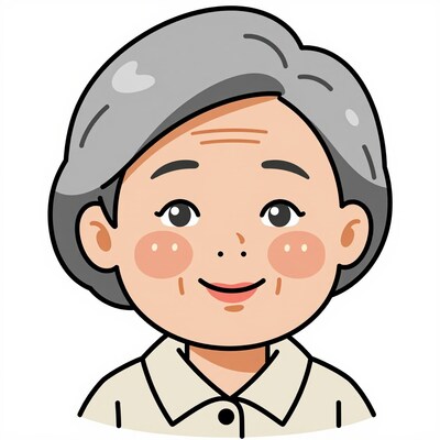 Cartoon elderly woman portrait