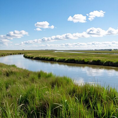 Marshland River Landscape