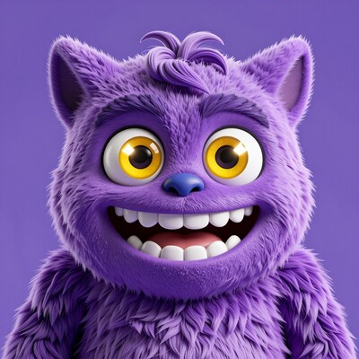 Purple Monster Face