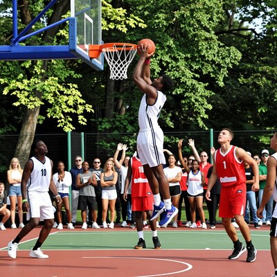 Basketball Dunk in Outdoor Game
