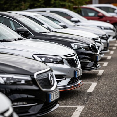 Row of Luxury Cars
