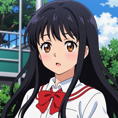 Anime Schoolgirl Portrait