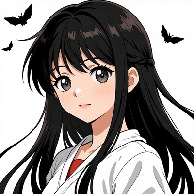 Anime girl with bats