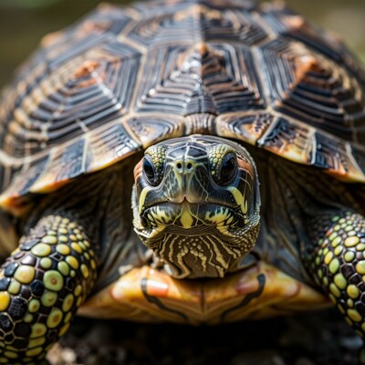 Close-up of ornate turtle