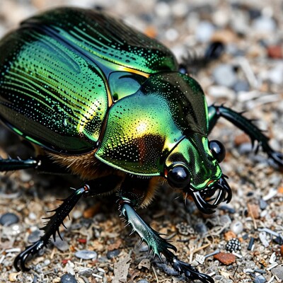 Iridescent Green Beetle