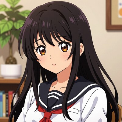 Anime girl in sailor uniform