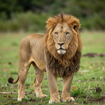 Majestic Male Lion Standing