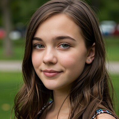 Young woman smiling outdoors