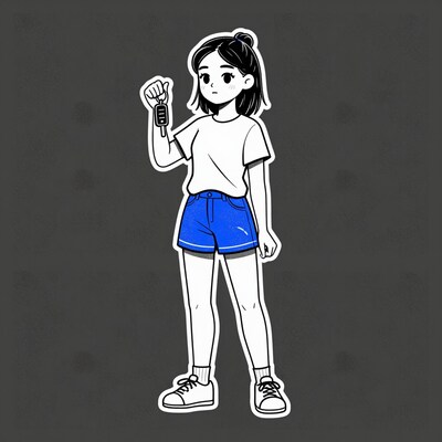 Girl holding car keys