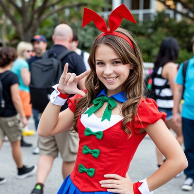 Girl in Wendy Darling Costume