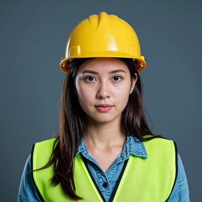 Asian woman construction worker