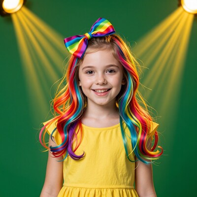 Rainbow Hair Girl Smiling