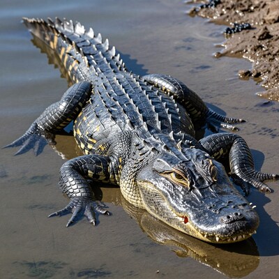 Alligator on Muddy Shore
