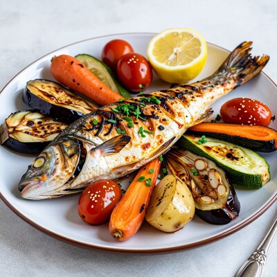 Grilled Whole Fish with Vegetables