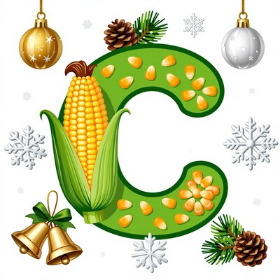 Christmas Corn Letter C